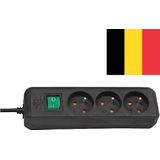 Brennenstuhl - Eco-Line Stekkerdoos - Zwart - 3 Contacten - 3 Meter