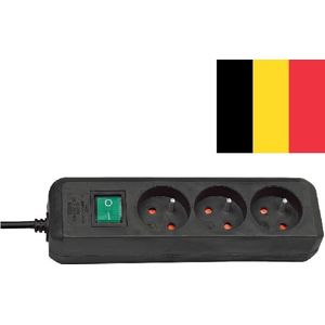 Brennenstuhl - Eco-Line Stekkerdoos - Zwart - 3 Contacten - 3 Meter