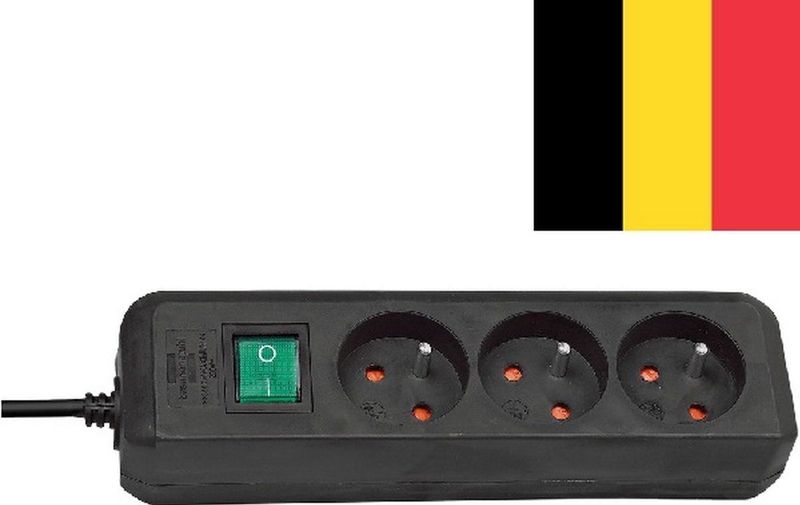 Brennenstuhl - Eco-Line Stekkerdoos - Zwart - 3 Contacten - 3 Meter