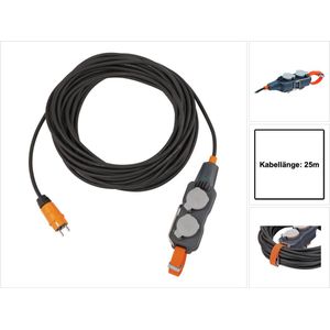 Brennenstuhl ProfessionalLine Powerblok met Verlengsnoer PB 2100 IP54 25m Zwart - 9161250160