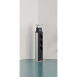 Stekkerdoos Brennenstuhl toren 3-voudig incl. 2 USB 2m zwart zilver