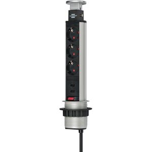 Verzonken Stopcontact Met 2 Stopcontacten 2 USB EU-stekker AC 250V 16A Ip40 Zilver