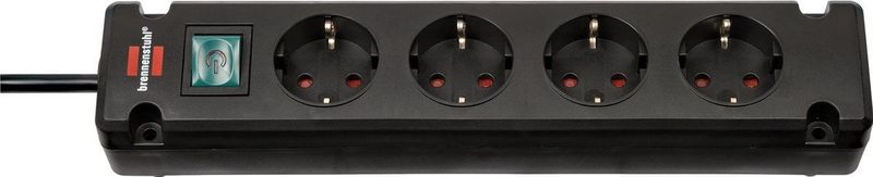 Brennenstuhl Bremounta Stekkerdoos - Zwart - 4 Contacten - 1,5 Meter