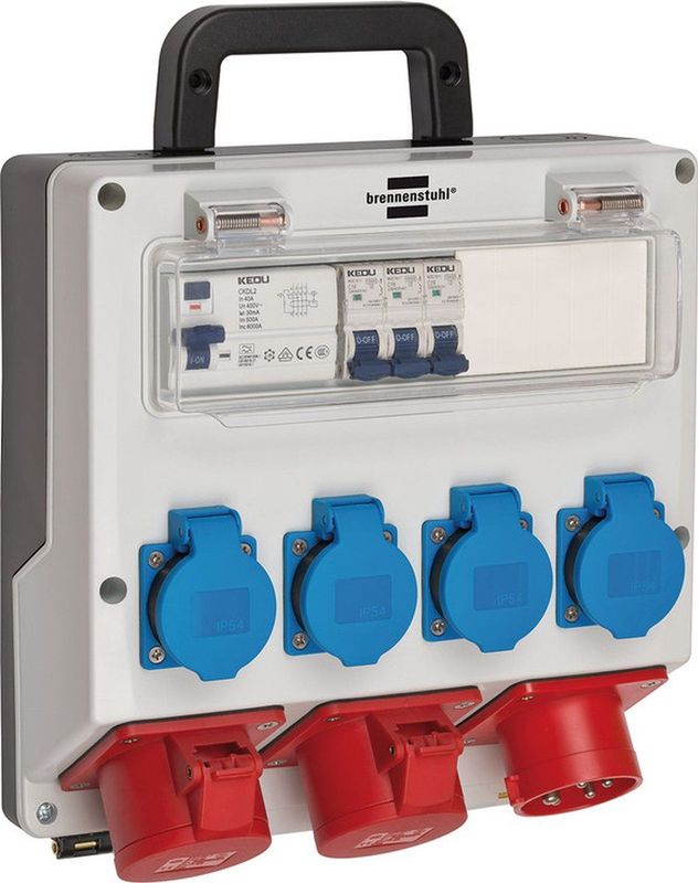 Brennenstuhl - 1154890010 - Wandverdeler - IP44 - Stroomverdeler - 16A - Met FI-Schakelaar