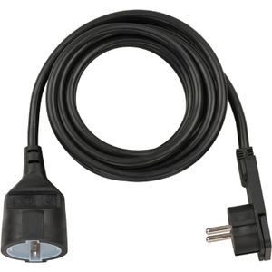 Brennenstuhl Kwaliteits kunststof verlengsnoer met platte stekker 3m H05VV-F3G1,5 zwart - 1168980030