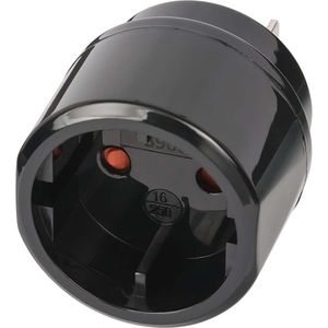 Brennenstuhl reisstekker/reisadapter (reisstekkeradapter voor: USA, Japan stopcontact en Euro/contourstekker) zwart