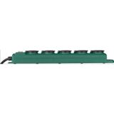 Brennenstuhl Super-Solid SL 554 Tuin-contactverdeler, outdoor stekkerdoos voor gebruik in de tuin, 5-voudig, 5 m kabel, met schakelaar, IP54, groen