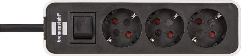 Brennenstuhl - Ecolor - Stekkerdoos - Zwart/Wit - 1,5 Meter - Met Schakelaar