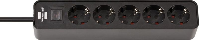 Brennenstuhl - Ecolor Stekkerdoos - Zwart - 5 Contacten - 1,5 Meter