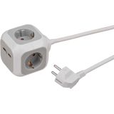 Brennenstuhl - ALEA-Power - Stekkerdoos - Licht Grijswit - Polycarbonaat - 4-voudig met 2 x USB