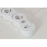 Brennenstuhl - Vario Power - Stekkerdoos - Wit - 5 Contacten - 2x USB - 1,4 Meter