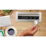 Brennenstuhl - Indesk-Power - Bureau-Inbouw Stekkerdoos - Aluminium - 3 Contacten - 2x USB - 2 Meter