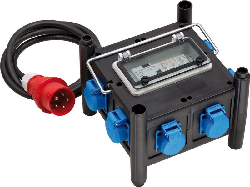 Brennenstuhl - Compacte Rubber Stroomverdeler - Zwart - 2m Kabel - 7 Stopcontacten