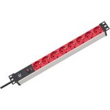 Brennenstuhl - Alu-Line Stekkerdoos - Zwart/Rood - Aluminium - 8x CEE 7/3