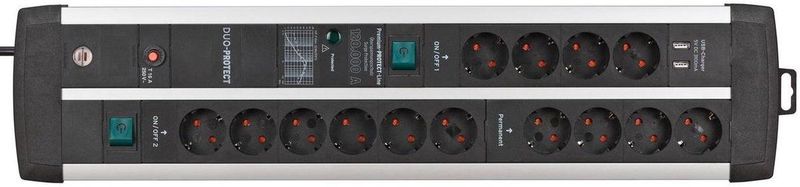 Brennenstuhl - Premium-Protect-Line - Stekkerdoos - Zwart - 3 Meter