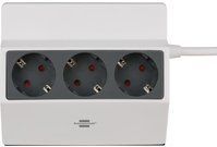 Brennenstuhl - Klembare Stekkerdoos - Wit/Zwart - 3 Meter - 3 Contacten
