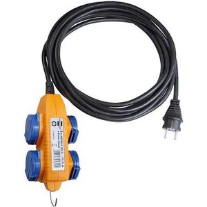 Brennenstuhl Bouwplaatsen-kabel | IP54 | met contactdozenblok | 5m | zwart | H07RN-F 3G2,5 FR/BE - 1151734010