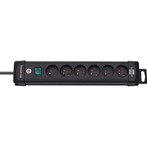 Premium-Line stekkerdoos 6-voudig zwart 3m H05VV-F 3G1,5 *FR/BE*
