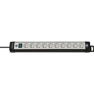 Brennenstuhl - Premium-Line - Stekkerdoos - Zwart/Lichtgrijs - 10-voudig - 3m H05VV-F 3G1,5