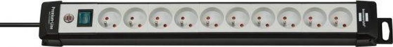 Brennenstuhl - Premium-Line - Stekkerdoos - Zwart/Lichtgrijs - 10-voudig - 3m H05VV-F 3G1,5