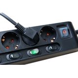 Brennenstuhl Stekkerdoos - 6-voudig - met 2 Meter Kabel - Zwart - 1153110116