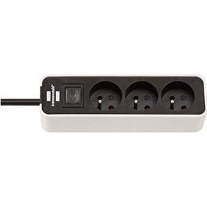 Brennenstuhl Ecolor Stekkerdoos 3-Voudig Wit/Zwart 1,5M H05Vv-F 3G1,5 *Fr/Be*