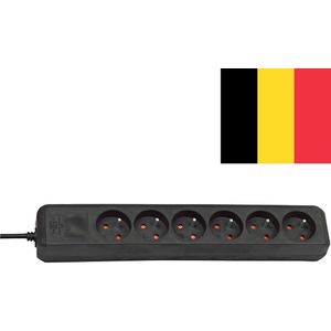 Brennenstuhl Eco-Line stekkerdoos met 6 contacten / zwart (België) - 1,5 meter