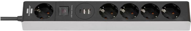 Brennenstuhl - Ecolor - Stekkerdoos - 5 Contacten - 2x USB-A + 1x USB-C PD 45W - 1,5 Meter