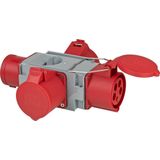 Brennenstuhl CEE-adapter stroomverdeler IP44 (1x CEE-stekker 400V/32A & 3x CEE-aansluitingen 400V/32A) voor de bouwplaats
