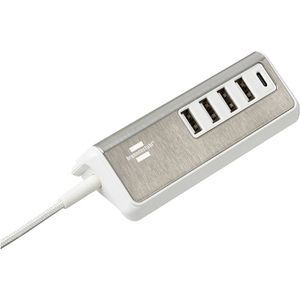 Brennenstuhl Estilo thuislader met 1x USB-C PD en 4x USB-A - 24W / wit
