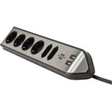 Brennenstuhl - Estilo Hoekstekkerdoos - RVS/Zwart - Met USB Oplaadpunten