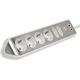 Brennenstuhl - 1153590620 Tischsteckdose Silber, Weiß Schutzkontakt 1 St.