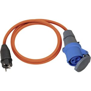Camping-/Maritim Adapterkabel IP44 1,5m orange H07RN-F 3G2,5 Schutzkontakt-Stecker, CEE-Kupplung 230V/16A