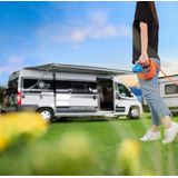 Camping - Stroom Kabel - CEE 3-pins (m) - CEE 3-pins (v) + Schuko CEE 7/3 (v) - 25 Meter - Oranje