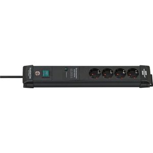 Brennenstuhl - Premium-Line - Stekkerdoos 4-voudig - Zwart - Kunststof