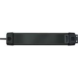 Brennenstuhl Premium-Line, stekkerdoos 6-voudig met overspanningsbeveiliging tot 60.000 A (3m kabel en met schakelaar, monteerbaar, Made in Germany) zwart