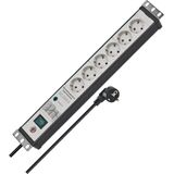 Brennenstuhl - Premium-Line - Stekkerdoos - Zwart/Lichtgrijs - 6-voudig - 3m Kabel