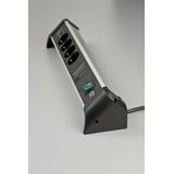 Brennenstuhl Steckdosenleiste "Alu-Office-Line", 4-fach, (Kabellänge 1,8 m), mit 2-fach USB 3,1 A, Überspannungsschutz und Schalter