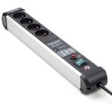 Brennenstuhl Premium Protect-Line stekkerdoos 4-voudig met overkookbeveiliging 60 A (3 m kabel, met schenktuit, Made in Germany) zilver/zwart