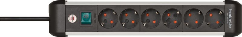 Brennenstuhl - Premium-Alu-Line - Stekkerdoos - 6-Voudig - 3M - Aluminium