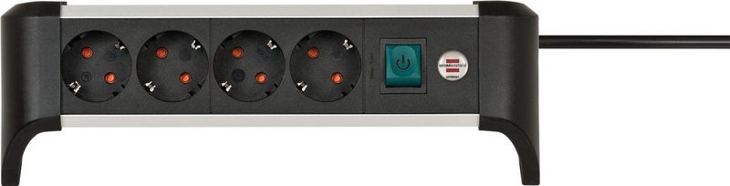 Brennenstuhl - Alu-Office-Line - Stekkerdoos - Zwart - 1,8 Meter