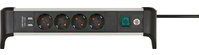 Brennenstuhl - Alu-Office-Line - Stekkerdoos - Zwart - 1,8 Meter - 4 Contacten met 2x USB
