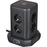 Stekkerdoos - 4 USB - 8 Stopcontacten - 2m Kabellengte - H05VV-F 3G1.5mm²