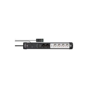 Brennenstuhl Premium-Line Comfort Switch Plus stekkerdoos 6-voudig (2x vast, 4x omschakelbaar stopcontacten 3m kabel, met hand-/voetschakelaar via RJ-11 aansluiting, monteerbaar, Made in Germany)