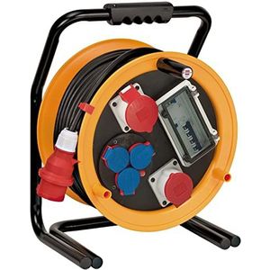 Brennenstuhl Professional Brobusta 380 CEE 2 FI IP44 kabelhaspel (kabelhaspel 25m, met FI-bescherming, voor permanent gebruik buitenshuis, Made in Germany)