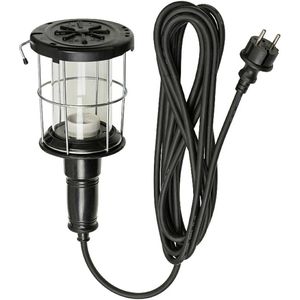 Brennenstuhl handlamp/werkplaatslamp van hard rubber met stevige beschermkorf (60 W, 146 mm diameter, 5m kabel) zwart