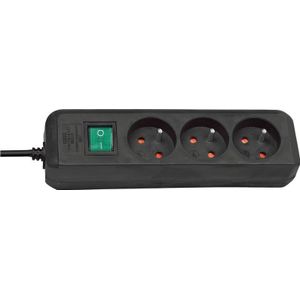 Brennenstuhl Ecolor stekkerdoos | 3-voudig | Wit/Zwart | 3m H05VV-F 3G1,5 | FR/BE - 1153234320