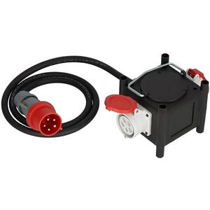 Brennenstuhl compacte rubber stroomverdeler/rubber verdeler (2m kabel, 2x CEE 400V/32A, bouwplaats gebruik en permanent buitengebruik, Made in Germany)