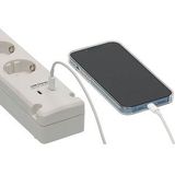 Brennenstuhl - Bremounta - Stekkerdoos - Zwart/Wit - 5-voudig met 2 USB-C
