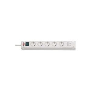 Brennenstuhl Bremounta stekkerdoos 5-voudig met 2 USB C-laadpoorten (stekkerblok USB C met schakelaar en 3m kabel, verdeeldoos voor wandmontage)